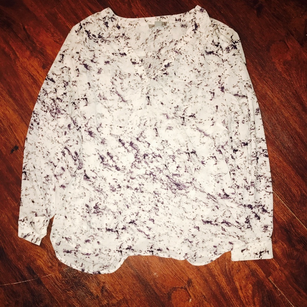 Sheer Marble Long Sleeved Blouse